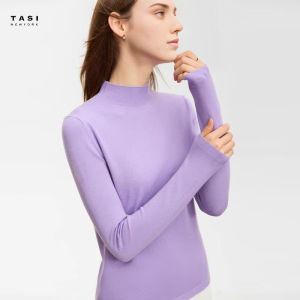 This Autumn Semi-High-Neck Long-Sleeved Sweater Is A Versatile And Slimming Top For Women It Is A Simple Knitted Base Layer  MY0-1236TM3002-B