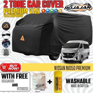 ROJAJAN 2 Tone Car Cover for Nissan NV350 Premium Waterproof Sunproof HeavyDuty Cover Garterized StrapLock With Chamois