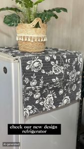 REFRIGERATOR DUST COVER WITH 3 POCKETS BOTH SIDES