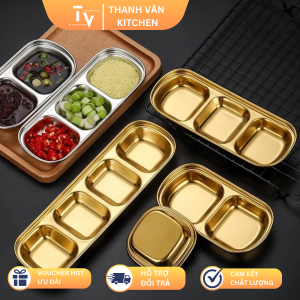 Dĩa Chén INOX Đựng Gia Vị Sốt Chấm Hàn Quốc (Màu vàng bạc) (TV72)