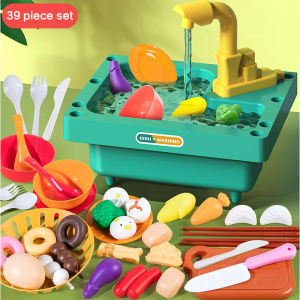 #ReadyStock 55pcs Kids Kitchen Pretend Play Toys Kitchen Sink Pretend Kids Toy/Dish Washing/Mainan Basuh/Mainan Dapur
