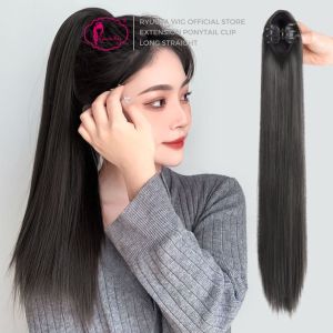 Ryuuta Wig Extension Ponytail Jepit Lurus Panjang Hitam Coklat PTC 45 cm 55 cm 65 cm