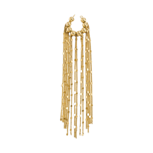 GENENIC Beads Tassel Ear Clip Long Chain Alloy C-shaped Ear Clip Simple Exquisite No Piercing Earrings Gift