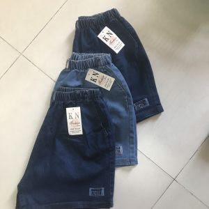 Quần Sọt Jean Nữ Trơn Lưng thun logo Phong Cách ULZZANG