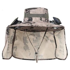 Sử dụng năng lượng mặt trời quạt tản nhiệt Mũ tai bèo rộng brims Chống Nắng Mũ ngư dân cho bãi biển câu cá và môn thể thao leo núi Gear