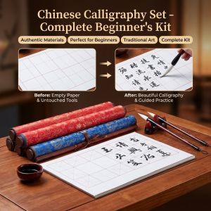 Reusable Water Writing Cloth Water Calligraphy Practice Mat Washable And Reusable With Copybook For Chinese Brush Pen Writing Practice Calligraphy Learning Tool