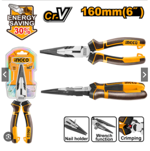 INGCO คีมปากแหลม คีมปากแหลมเอนกประสงค์ ลดแรงบีบ 30% High Leverage ขนาด 6 นิ้ว (160มม.) รุ่น HHLNP28160