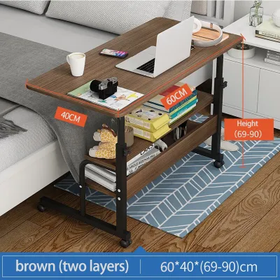 LALA Bedside Table Portable Height Adjustable With Wheel Home Computer Desk Computer Desk Bedroom Movable Bed Desk Waterproof Meja Komputer 床边书桌