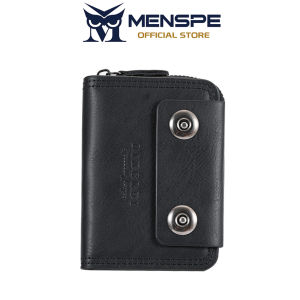 MENSPE Mens Fashion Short Wallet Retro PU Magnetic Double Tower Buckle Coin Purse Business Multi-Card Position Large Capacity Zipper Wallets Travel Purses Accordion Bag ID Credit Cards Holders