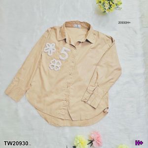 TW20930 เสื้อเชิ้ต ปักดอกไม้ No 5 ..