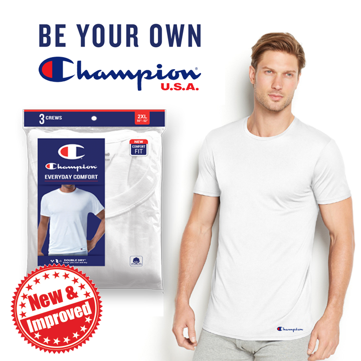 pcs Champion Mens Crew Neck White T-Shirts Lightweight