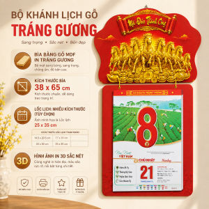 Lịch tết 2027 NHIỀU MẪU bộ khánh lịch gỗ tráng gương gắn lốc lịch năm mới hàng sẵn giao nhanh