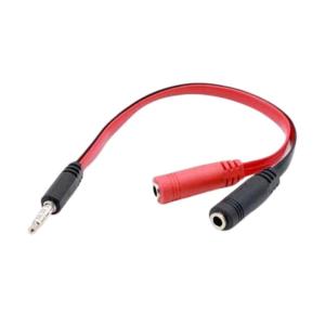 3.5MM Auditory Splitter Cable 20CM Flat Designing Headphone Cord for Gaming and Voice Calls on PC and Laptop