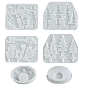 Silicone Figurine Mold Christmas Theme Crafting Moulds Silicone Texture Suitable for Party Decorating Projects and Home