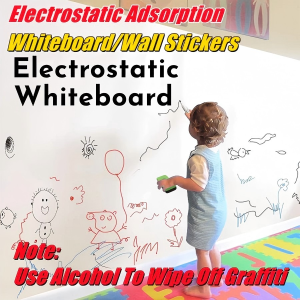 【Suitable for 99% of walls】 Electrostatic Whiteboard Electrostatic Adsorption Wipe clean in 1 second Easy to disassemble Super magnetic suction Graffiti board Electrostatic whiteboard wall stickers 白板