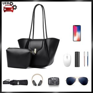 Trendy Large PU Leather Shoulder Bag for Women Practical Crossbody Bag for Shopping Travel and Work