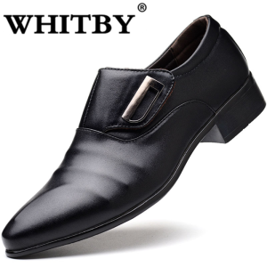 Brand WHITBY (Free Shipping 3 Days Delivery)COD Fashion Oxfords Business Casual Leather Shoes Formal Office Shoes for Men Slip-on & Pull-on Genuine Leather Shoes Plus Size 38-48