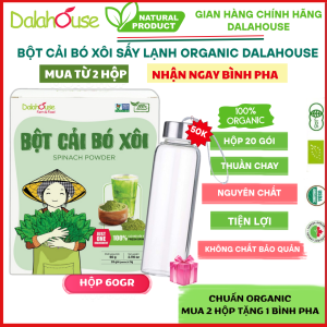 Bột Cải Bó Xôi sấy lạnh nguyên chất Dalahouse - Hộp 20 gói tiện lợi