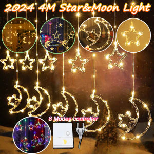 5M Raya Hari Lights EU Plug Curtain Light Fairy Lights 8 modes Lighting Outdoor Waterproof LED Raya Hari Decoration 2026