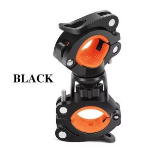 360 Degree Rotation Flashlight Holder Torch Clip Mount Bicycle Front Light Bracket Cycling Accessories Bike Lamp Holder