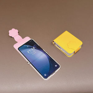 ZEEMIN  Christmas and Halloween gifts Fashion Cute Cat Claw Flip Leather Texture Phone Case for Samsung Galaxy Z Flip 7 6 5 4 3 Z Flip7FE Shockproof Bumper Back Cover