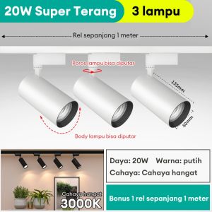 Garansi 10 tahun Lampu Rell Track Led Sorot Lampu Sorot Tracklight Rel Spotlight 50W Fiting Sorot