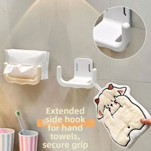 DELWINS U-shaped Hanging Tissue Holder Punch-Free Removable Wet Tissue Storage Rack Durable Multifunctional Wall-Mounted Napkin Holder Mirror Cabinet
