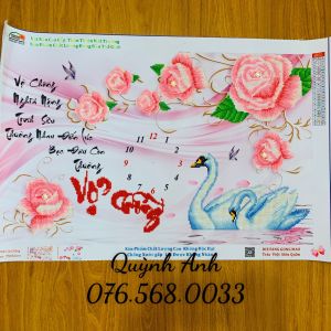 Tranh đính đá VỢ CHỒNG 75x50cm đã đính df631