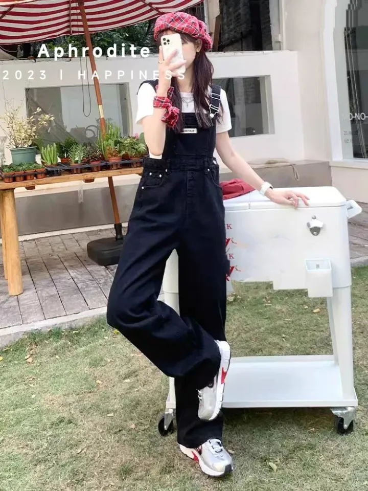 TOFASHIONS Overalls Women Jumpsuits Trousers Loose Korean Style INS Fashion  Popular Rompers High-quality Clothes New Oversized Straight Jeans Jumpsuit 