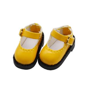 LINSBAYWU 1Pair Da PU Xăng đan búp bê ob11 Mũi tròn Mini Giày PU Búp Bê 12 BJD Đồ chơi quần áo mini 2.71.3cm Giày công chúa ob11 Búp bê BJD 1/12