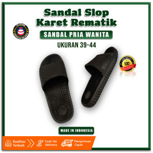 Sandal Kesehatan Hitam Size 39-44 Sandal Rematik Selop Pria Wanita COD