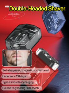 Electric Shaver Transparent Double Head Mens Portable Shaving Tool/Travel Use/Home Use/Adult Daily/Powerful Shaving/Visible Design