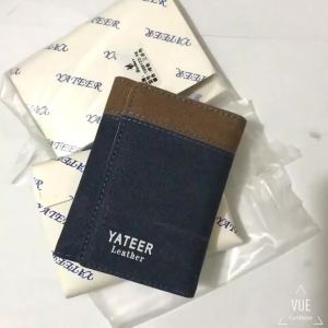 ผ้าใบผ้ายีนส์ กระเป๋าสตางค์ผู้ชายสไตล์นักเรียนวินเทจ แบบสั้น กระเป๋าสตางค์ผู้ชายสามพับ สต็อกซองใส่เหรียญ