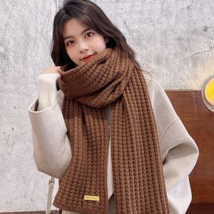 SSVFED Thickening Thermal Neck Warmer Fashion Windproof Knitting Scarf Couple Warm Neck Cover Bib Warm Tube Men Women