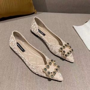 Nuanfenglai Pointed Toe WomenS Flat Shoes Shallow Mouth 2026 New Spring Soft Sole Shoes Gentle Evening Breeze
