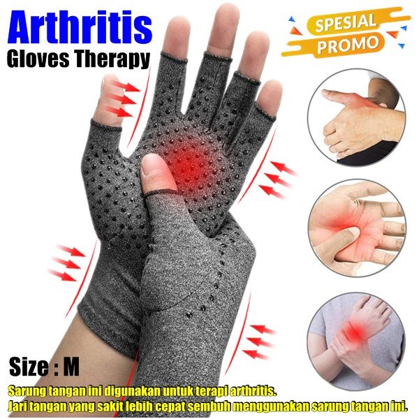 Promo sarung tangan terapi arthritis glove radang sendi nyeri sendi jari tangan kaku dan sakit AMPUH