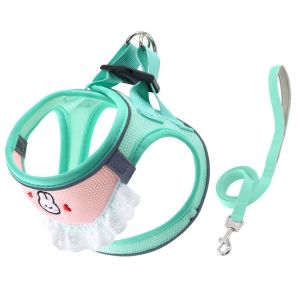 FMSRZX Thiết kế yếm chống chảy nước Bộ dây đai và dây xích cho thú cưng Thoáng khí Chống thoát hiểm Dây dắt thú cưng An toàn Dễ mặc Áo vest cổ chó Đi bộ