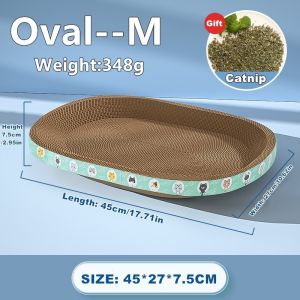 Oval Cat Scratcher Plus-Size Round Cat Scratcher For Big Cat Corrugated Durable Cat Scratch Toy