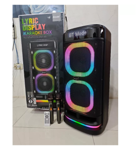 BRODU BTS-2120/BTS-1387 Dual 8-10 inch Flame LED light SPEAKER Wireless Power Subwoofer Outdoor Bluetooth Speaker With Wireless mic