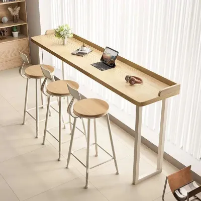 AUREO Nordic Solid Wood Bar Table Casual Balcony Table Modern Minimalist Bar Counter Home Furniture