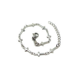 FondJewel Premium Stainless Steel 316 Designer Multi Cross Link Bracelet With Extension