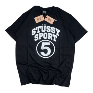 t-shirt kaos stussy sport 5 hitam premium fulltag 1:1 cotton 24s
