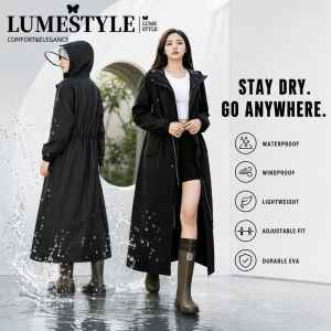 Raincoat Waterproof EVA Long Length Hooded Windproof Adjustable Waist Transparent Brim Outdoor Travel
