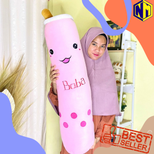 Guling Boba Milk Tea Giant lampu LED ukuran 90 cm