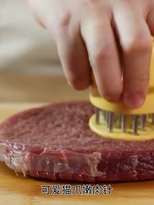 Cornerr Meat Flavor Piercing Artifact Stainless Steel Pine Meat Needle Pork Chops Beef Tapping Hammer 4P6B8