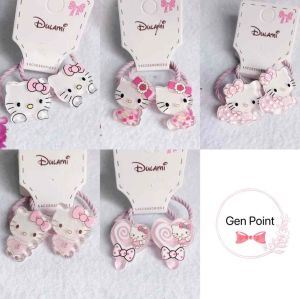 Ready Stock Fashion Kids Acrylic Hello Kitty Hair Ties Cute Cartoon Hair Round Hair Accessories时尚可爱亚克力儿童发绳闪粉卡通发绑发圈头绳发饰头饰