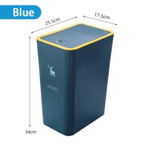 FYBEE 15L Nordic Trash Can With Cover Large Capacity Press-Type Trash Bin Garbage Recycling Bins Garbage Bin For Kitchen Bathroom Office