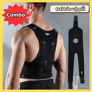 Combo Đai Chống Gù Lưng Bảo Vệ Cột Sống Hỗ Trợ Tập Luyện Và Đai Bảo Vệ Đầu Gối Cao Cấp Jingba Support