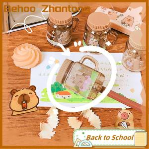 Behoo 2Pcs Kawaii Portable Capybara Pencil Sharpener Creative Cartoon Pencil Sharpener Office School Supplies Student Stationery Gifts
