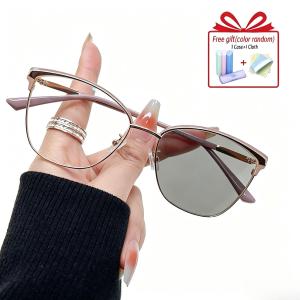 Anti-blue Graded Glasses for Nearsighted Metal Optical Glasses Retro Frame Glasses Plain Glasses for Men and Women